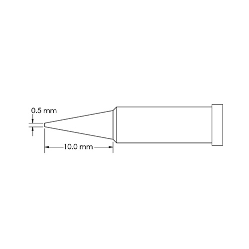 [METCAL] T4 핸드피스용 인두팁 슬림 원뿔형 직경 0.5mm 길이 10mm GT4-CN0005S